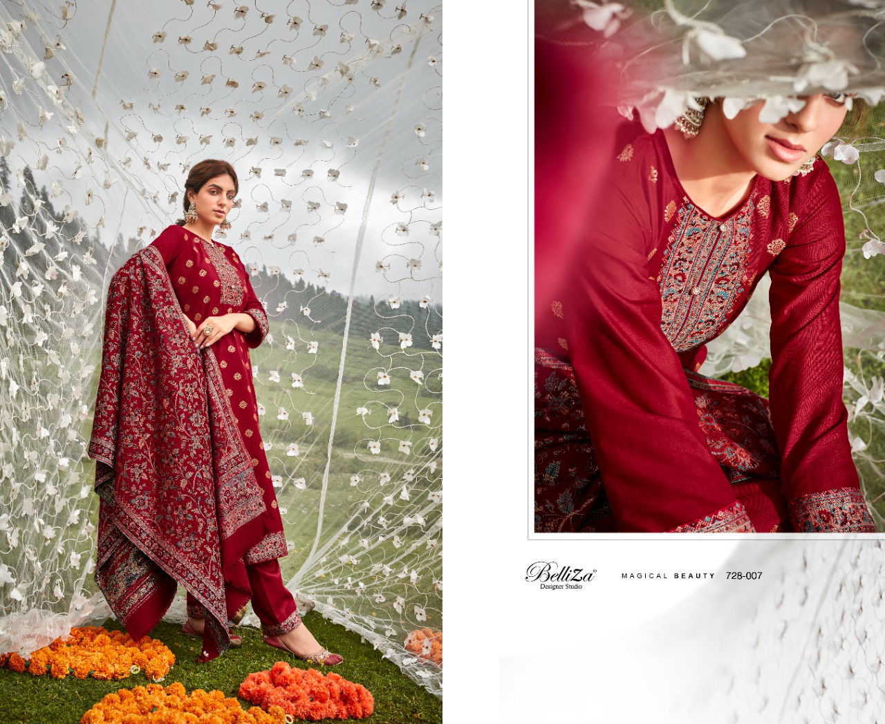 Belliza Izaara Pashmina Ready Made Wholesale Dress Collection